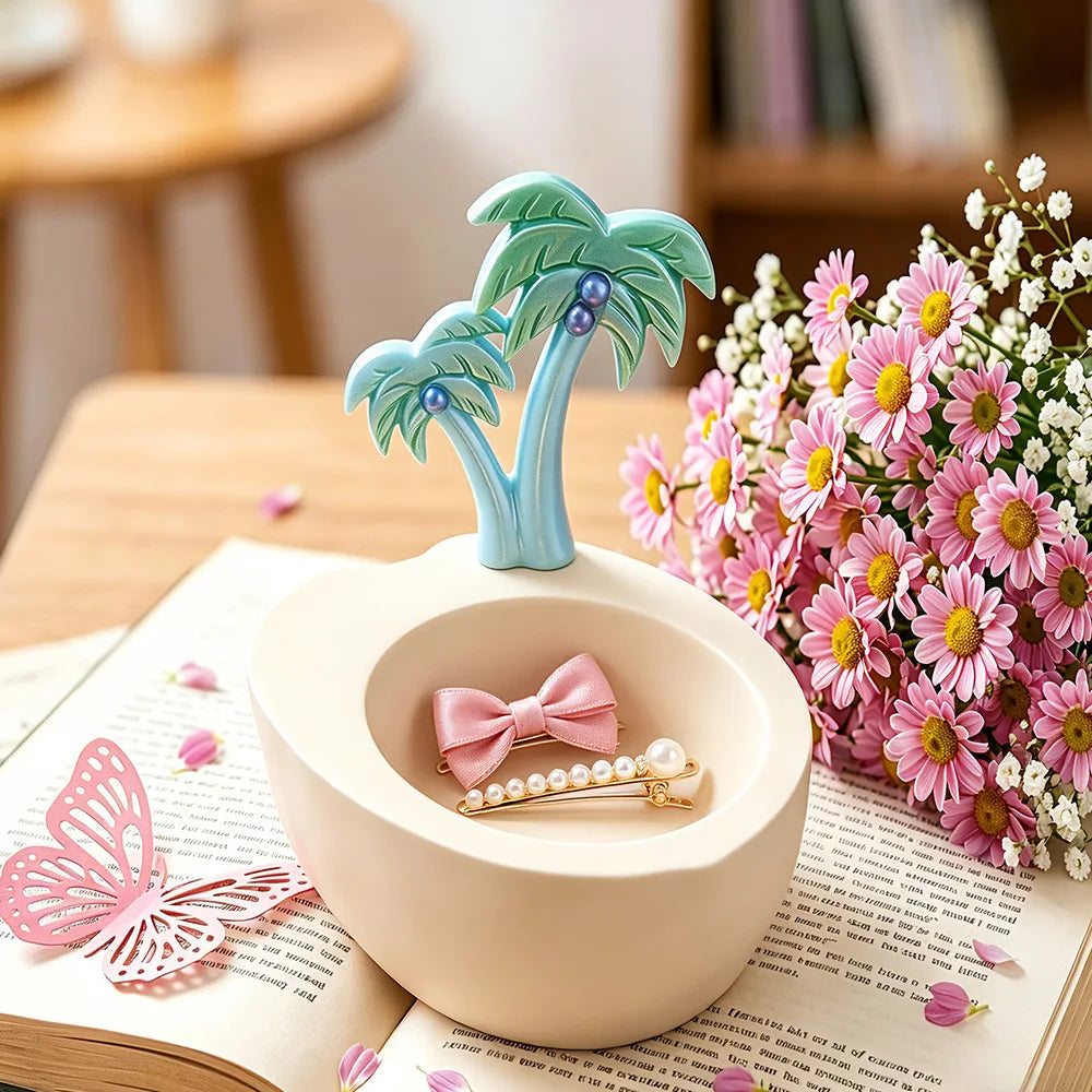 Palm Tree Coconut Bowl Silicone Mold | DIY Resin Cement Candle