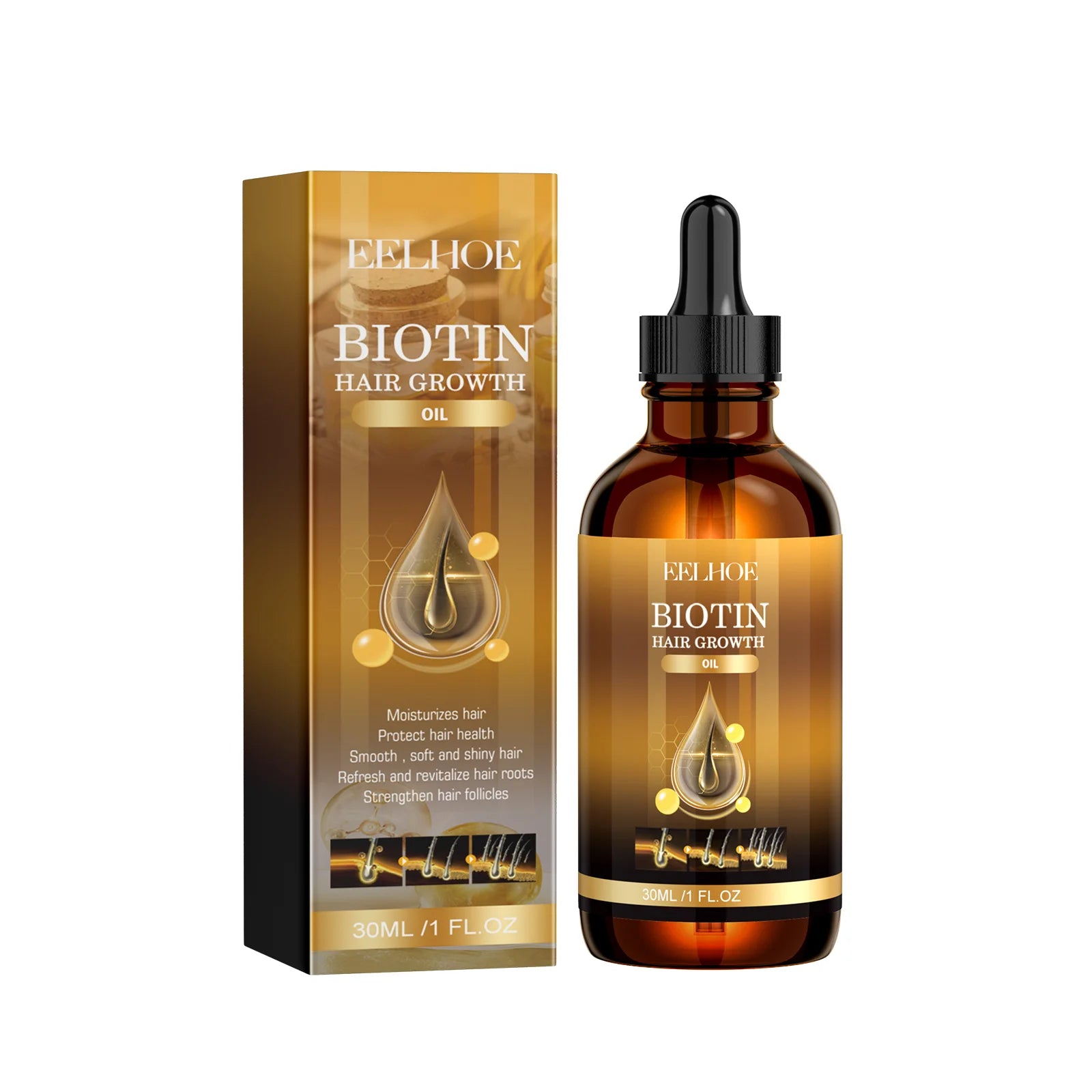 Biotin Hair Growth Products Fast Growing Oil Conditioner Frizz Damaged Repair Hair Thinning Soap Nourish Root Dense Hair Shampoo Oasis Select Hair Oil 30ml