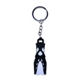 Mini Fins Keychain Scuba Flipper Key Chain Dive Key Ring Holder Keyring Pendant Ornaments OW AOW Keepsake Gift Zipper Handle Oasis Select Black