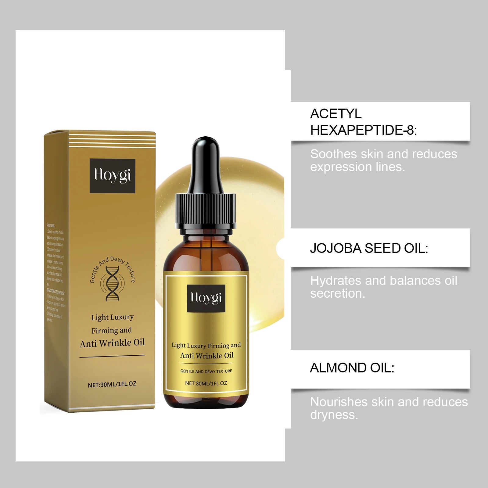Firming Facial Care Oil Lifting Anti Wrinkle Lightens Lines Tightens Skin Nourishing Smoothing Soften Brightening Face Serum Oasis Select