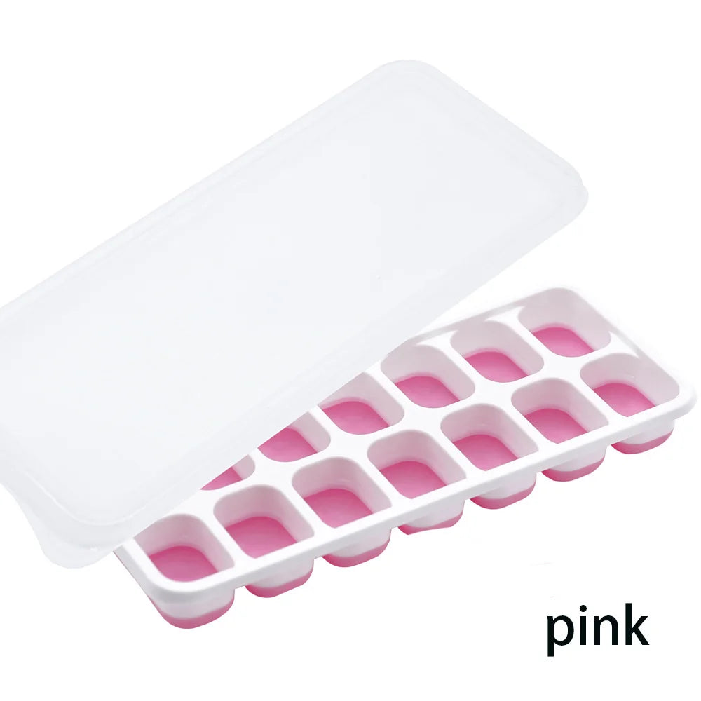 14 Grid Ice Cube Tray Silicone Mold Square Ice Cube Tray Mold Ice Cube Maker Non-toxic Durable Bar Pub Wine Ice Blocks Maker Oasis Select pink