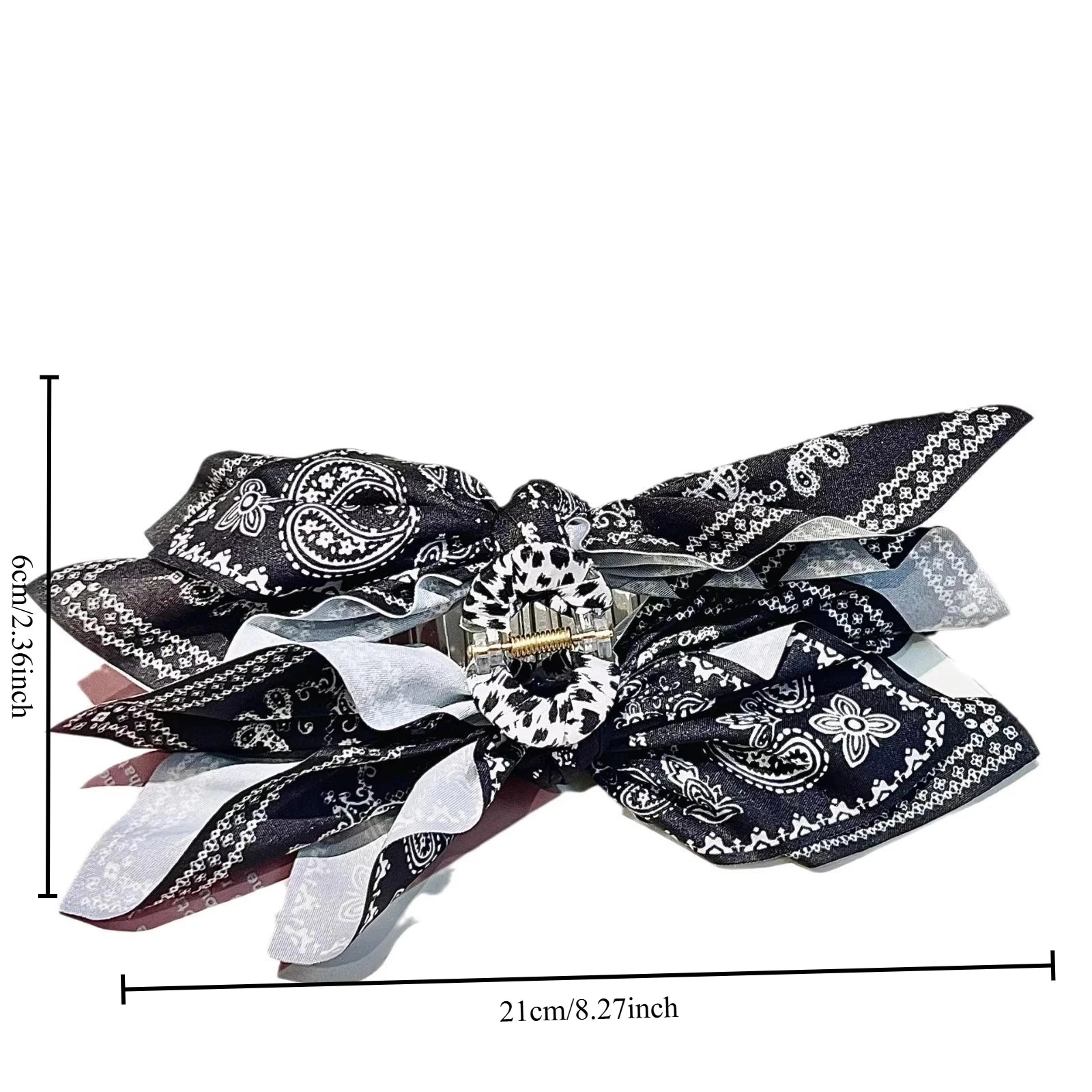 1pc New Double-Sided Cashew Flower Love Grabbing Clip Butterfly Knot Hair Clip Summer Vacation Shark Clip Fashion Oasis Select 1pc black white