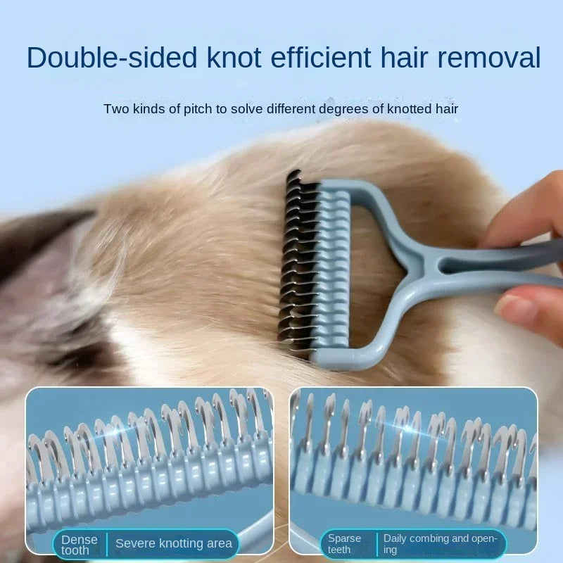 Cat Brush Pet Knot Comb 2 in 1 Dogs Cat Fur Knot Cutter Pets Hair Removal Comb Dog Grooming Shedding Tools Pet Cleaning Supplies Oasis Select