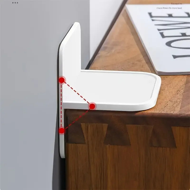Multifunctional T Shape Bookshelf Fixing Bracket Anti Tip Furniture Fasteners for Shoe Rack and Bookcase No Drilling Required Oasis Select