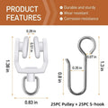 50Pcs Metal Curtain Track Hooks S Shaped Small Curtain Hooks Plastic Gliders Track Rollers Ceiling Curtain Track Hooks Oasis Select as