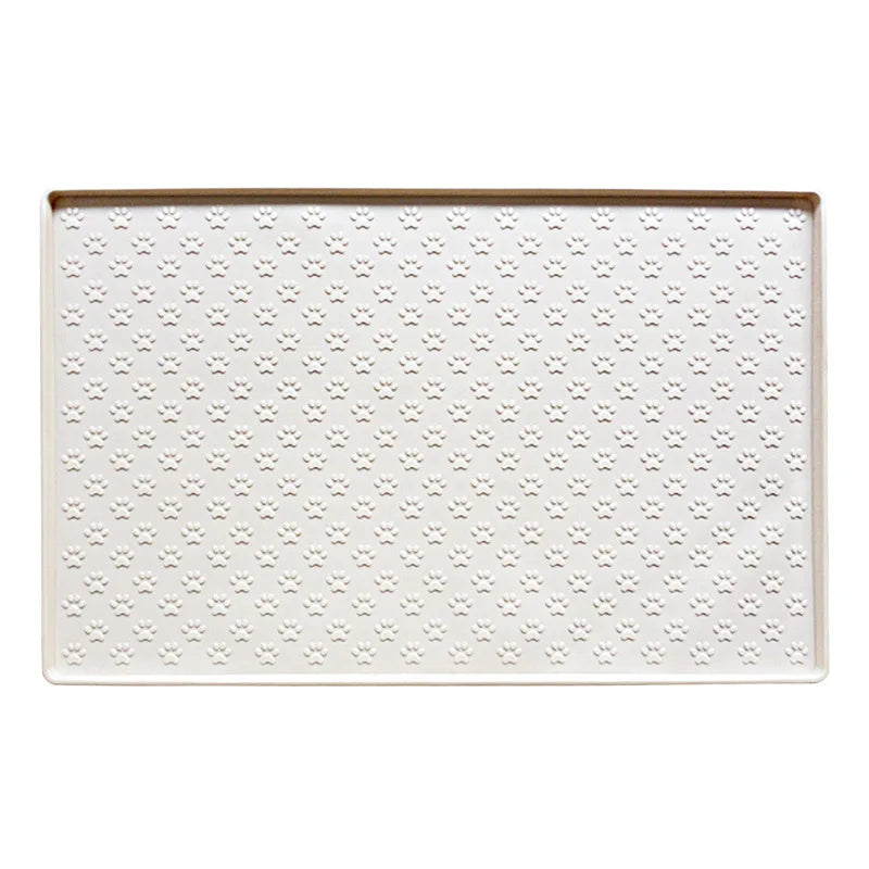 Silicone material dog drinking water and eating mat cat mat pet mat waterproof wear-resistant durable easy to clean pet supplies Oasis Select milk white-3pcs 48cmX30cm