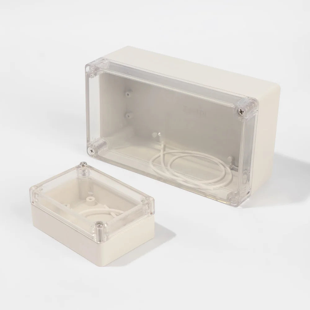 Plastic Junction Box White Waterproof Enclosure Box Electronic Transparent Cover Instrument Housing Case Electrical Project Box Oasis Select