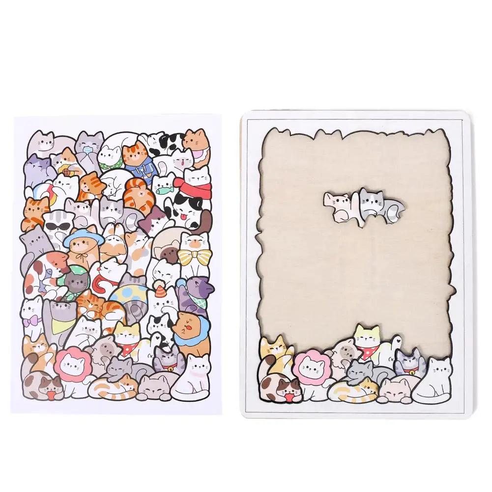 50-Piece Animal Wooden Jigsaw Puzzle – Cats, Dogs & More Wooden Jigsaw Puzzle Oasis Select E