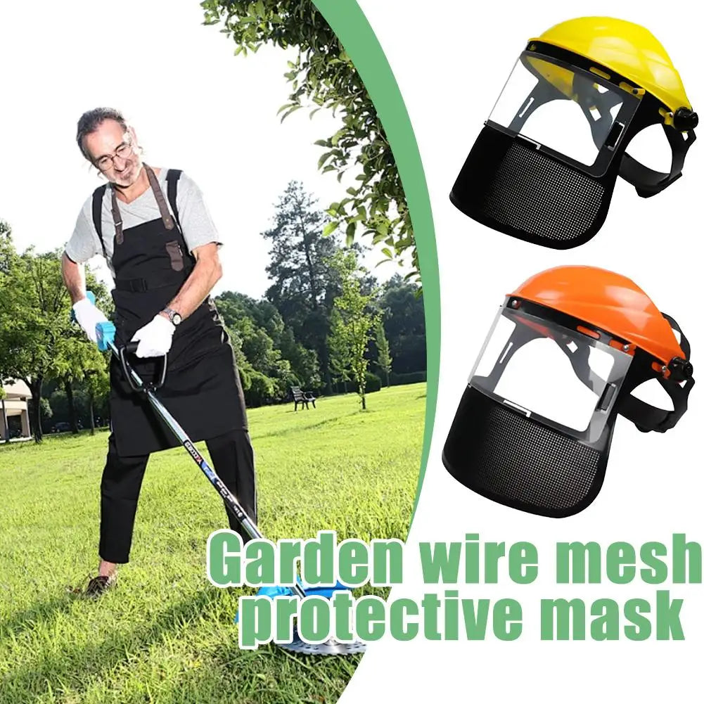 Garden Safety Helmet – Iron Mesh Face Mask for Lawn Mowing