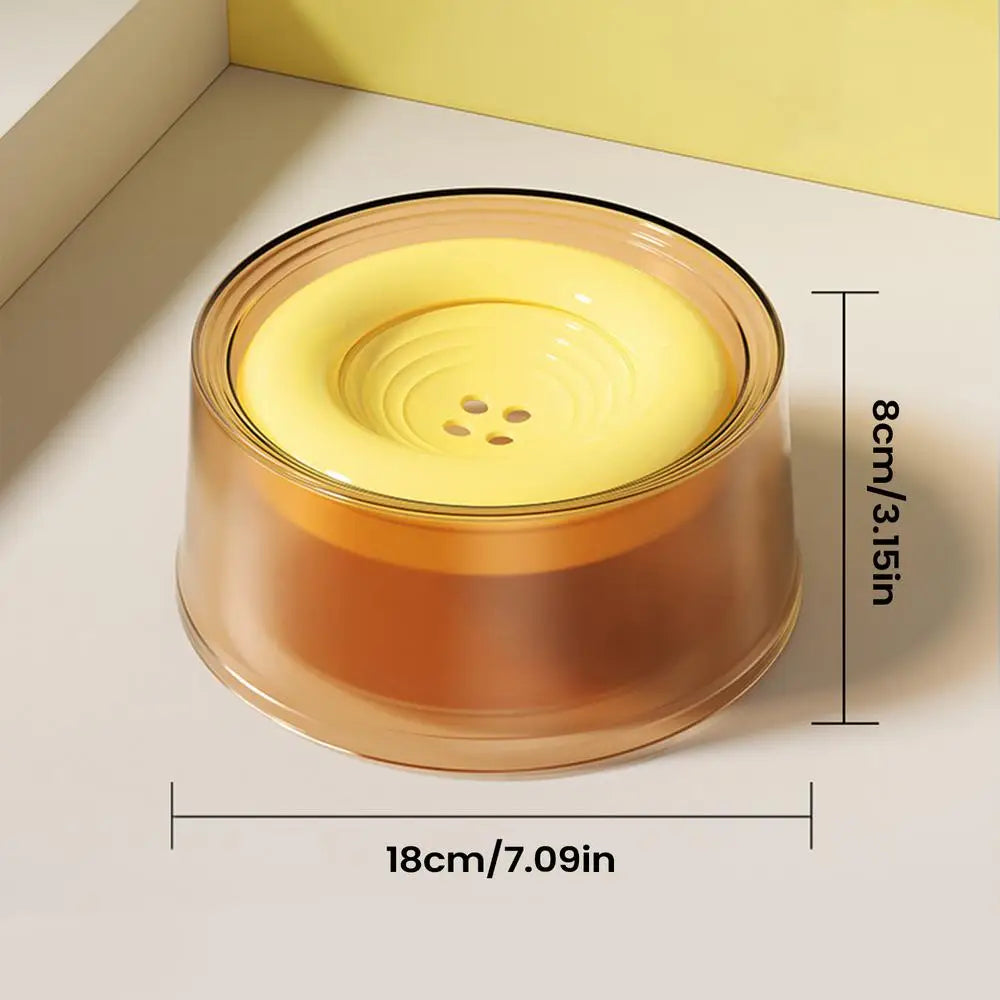 Spill Proof Water Bowl 1200ml Large Capacity Dogs Slow Drinking Bowl for Messy Drinkers Pet Puppy Kitten Drinking Dispenser Oasis Select Yellow