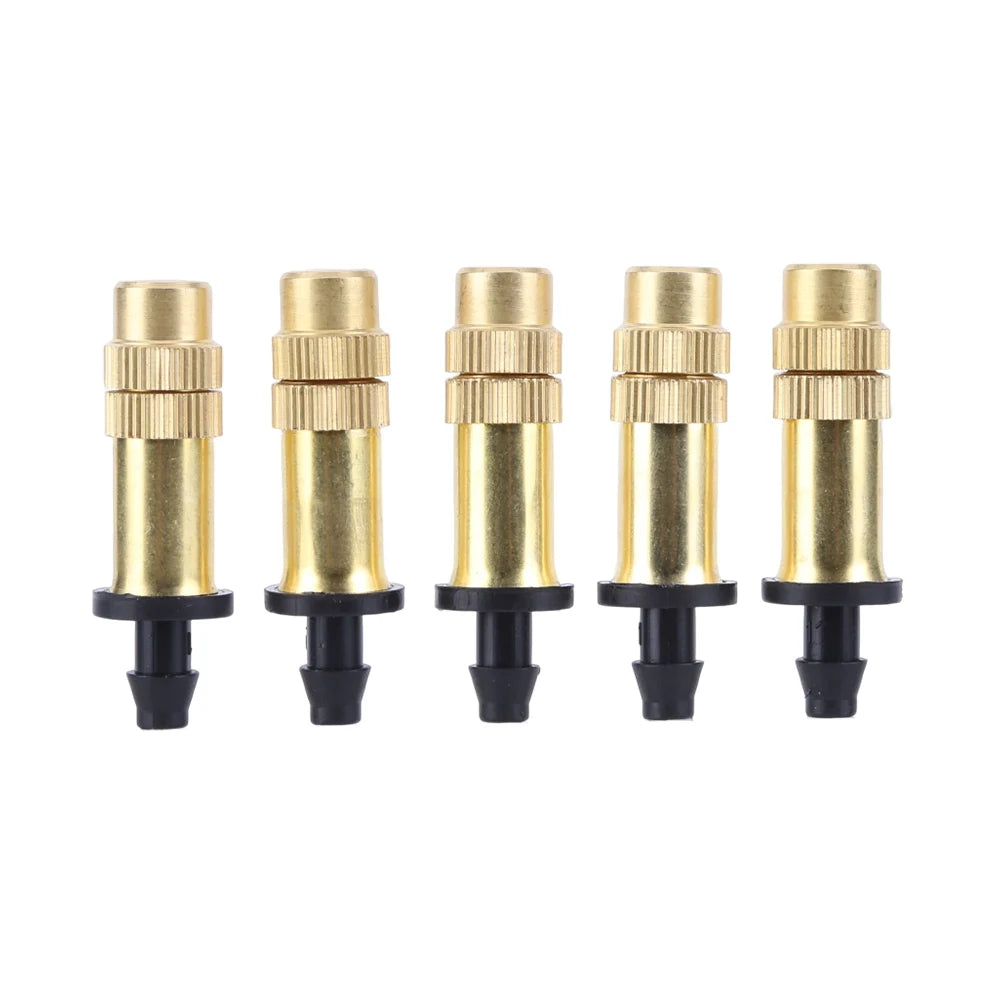 15pcs Fogging Cooling Nozzles Copper Misting Nozzle Automatic Spraying Atomizing Sprayer Connecting 4/7 Hairpipe Irrigation Tool Oasis Select B spain