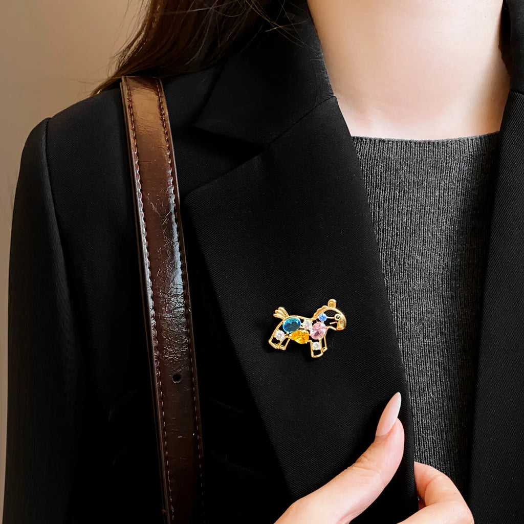 Crystal Hobbyhorse Brooches For Women Kids Lovely Beautiful Horse Party Casual Brooch Pins Gifts Oasis Select
