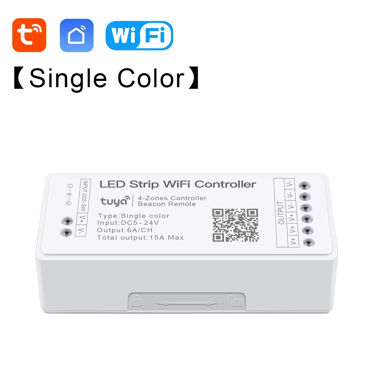 WiFi LED Controller DC12V-24V Tuya Single Color CCT RGB RGBW RGBCCT Tape Light APP & Voice Control Bluetooth for Smart Home Oasis Select Single Color Dimmer