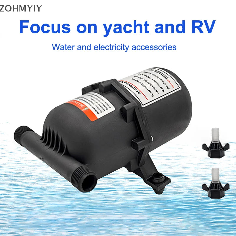 Yacht Suitable Diaphragm Pump; Micro Pressure Water Pump Tank 0.8L; RV Constant Flow Gas Storage Equipment. Oasis Select