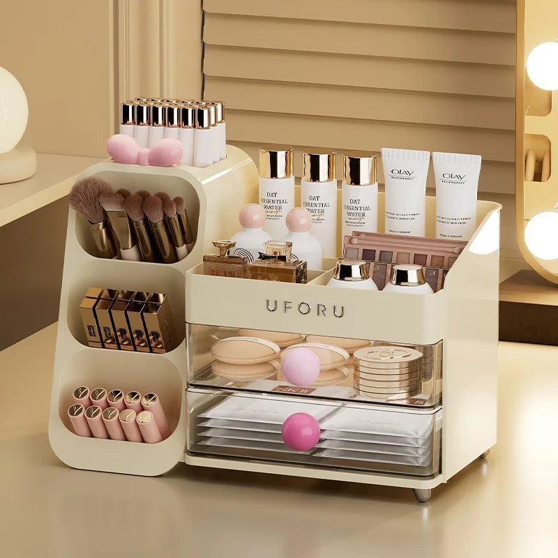 Cosmetics Storage Box Home Dressing Table High-end Large Multi-functional Compartmentalized Storage Rack Pratical New Arrival Oasis Select