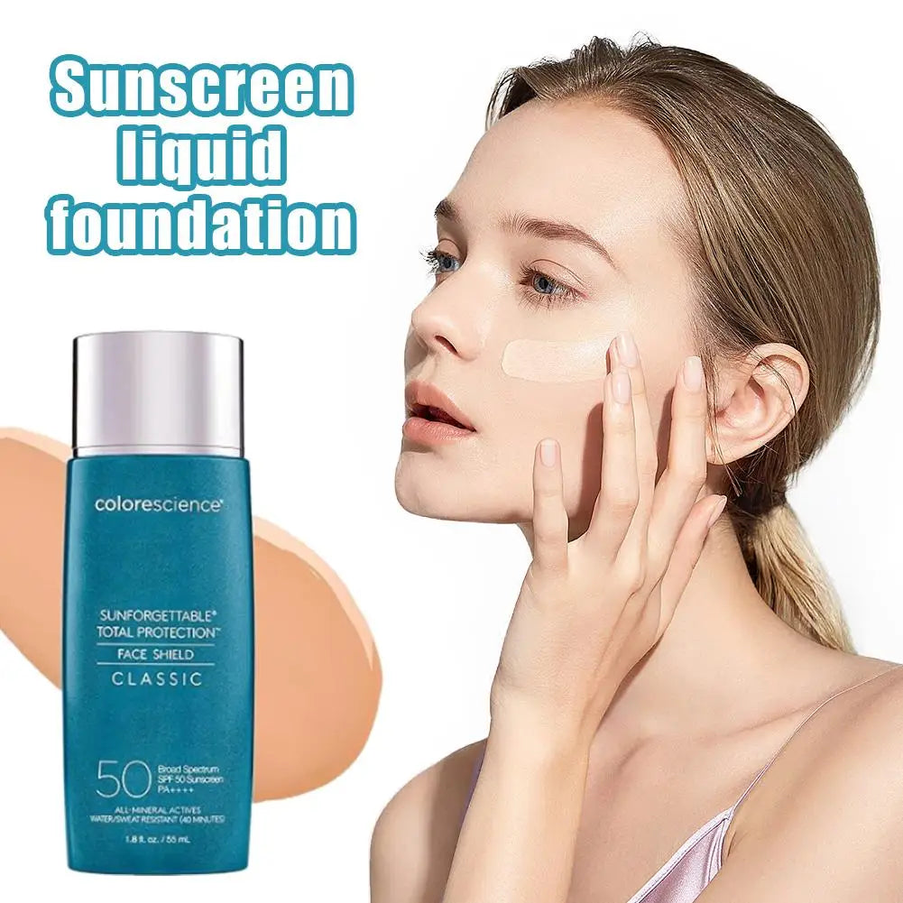 Sunscreen Liquid Foundation 55ml - Against UV Evens Skin Tone, Natural Sun-Kissed Glow, Lightweight & Non-irritating Oasis Select