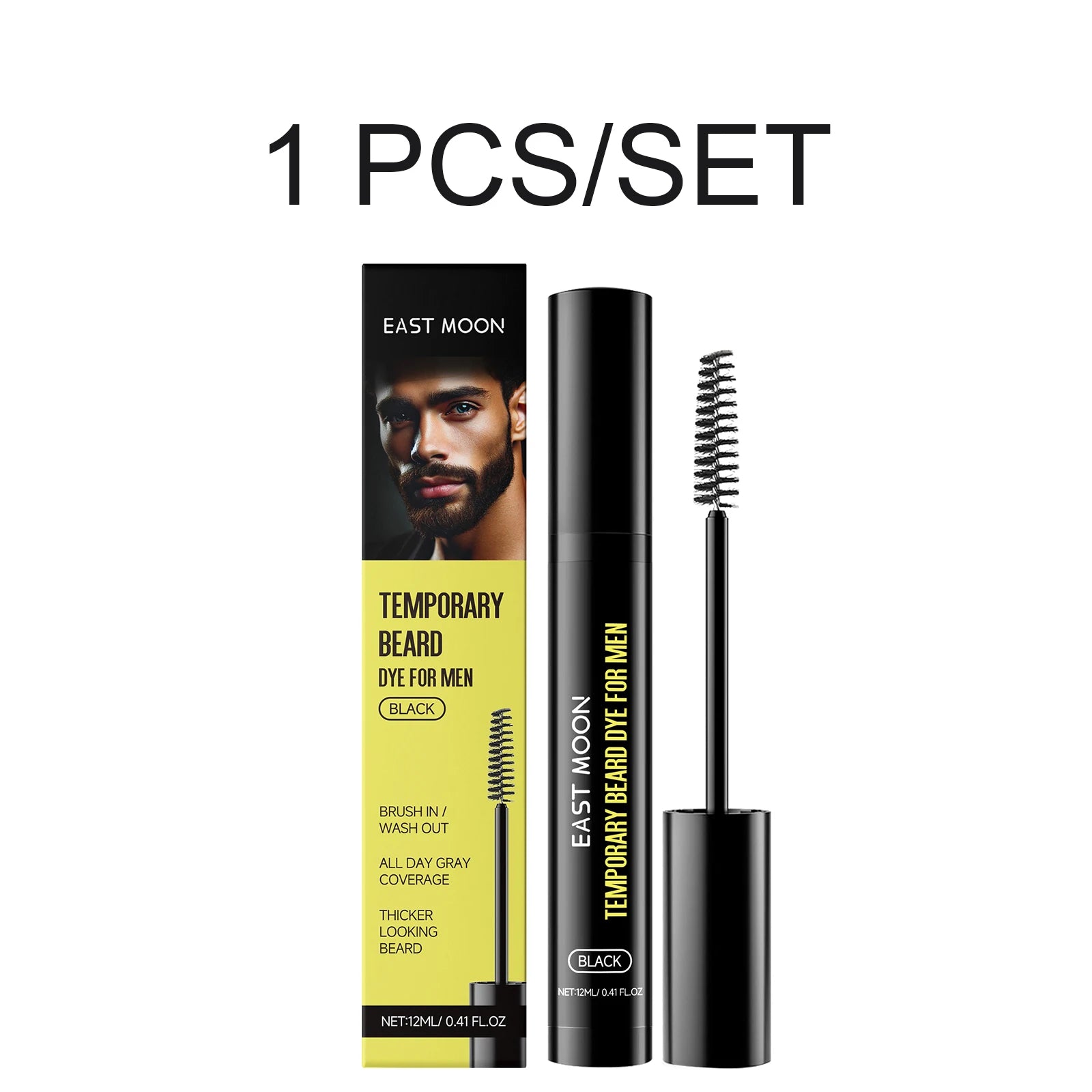 Natural Black Beard Dye for Men Moustache Filler Waterproof Shaping Nourishing Portable Pernmanent Coloring Beard Dyeing Pen Oasis Select 1 PCS