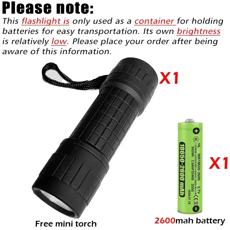 Portable COB LED Flashlight Rechargeable Work Light with Magnetic Lanterna Hanging Lamp with Built-in Battery Camping Torch Oasis Select With 2600Mah