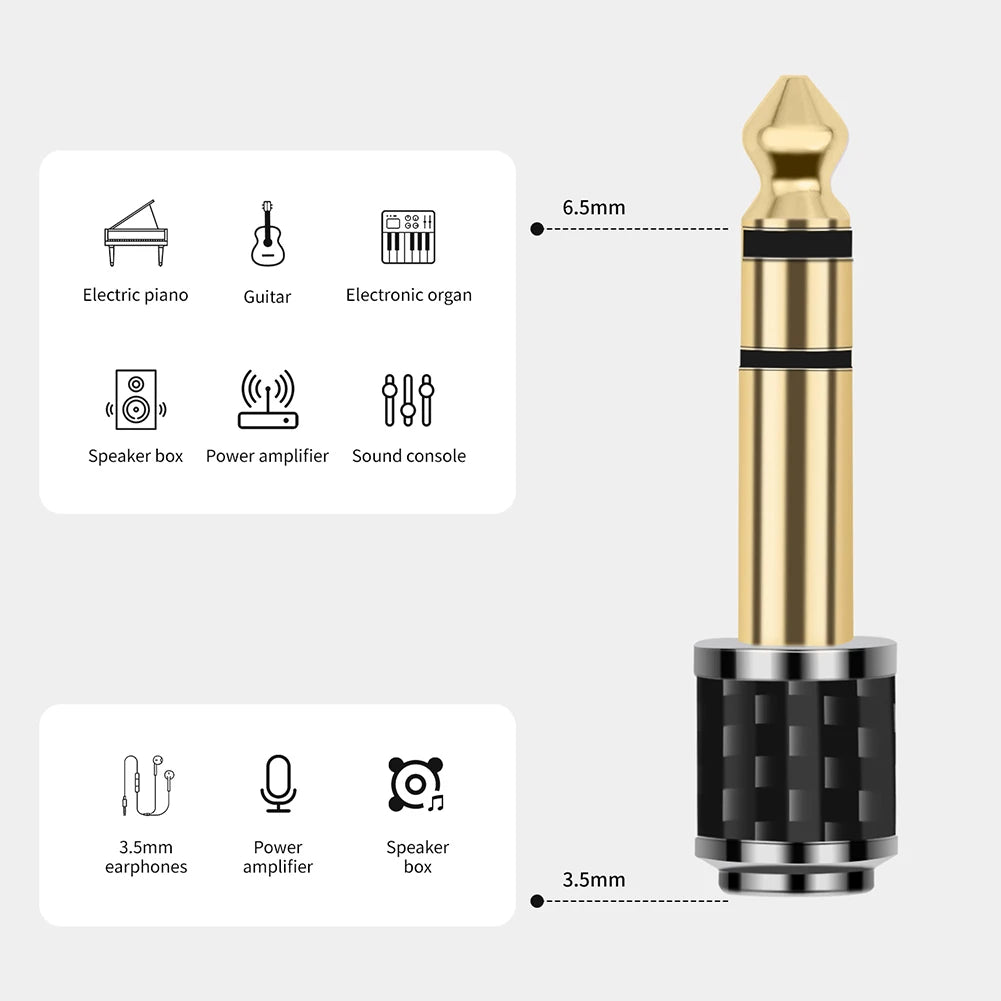 6.35mm to 3.5mm Headphone Adapter | 1/4" to 1/8" Stereo Plug Audio Jack Adapter Oasis Select