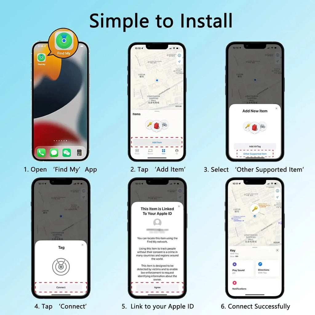 GGBEE Bluetooth Tracker – Works with Apple Find My App (iOS) Bluetooth Item Tracker Oasis Select