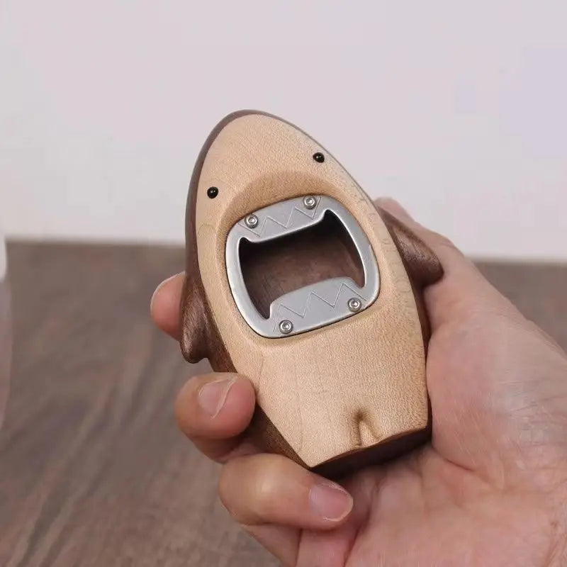 Wooden solid wood shark bottle opener household beer screwdriver wine vessel gift personalized bottle opener creative Oasis Select