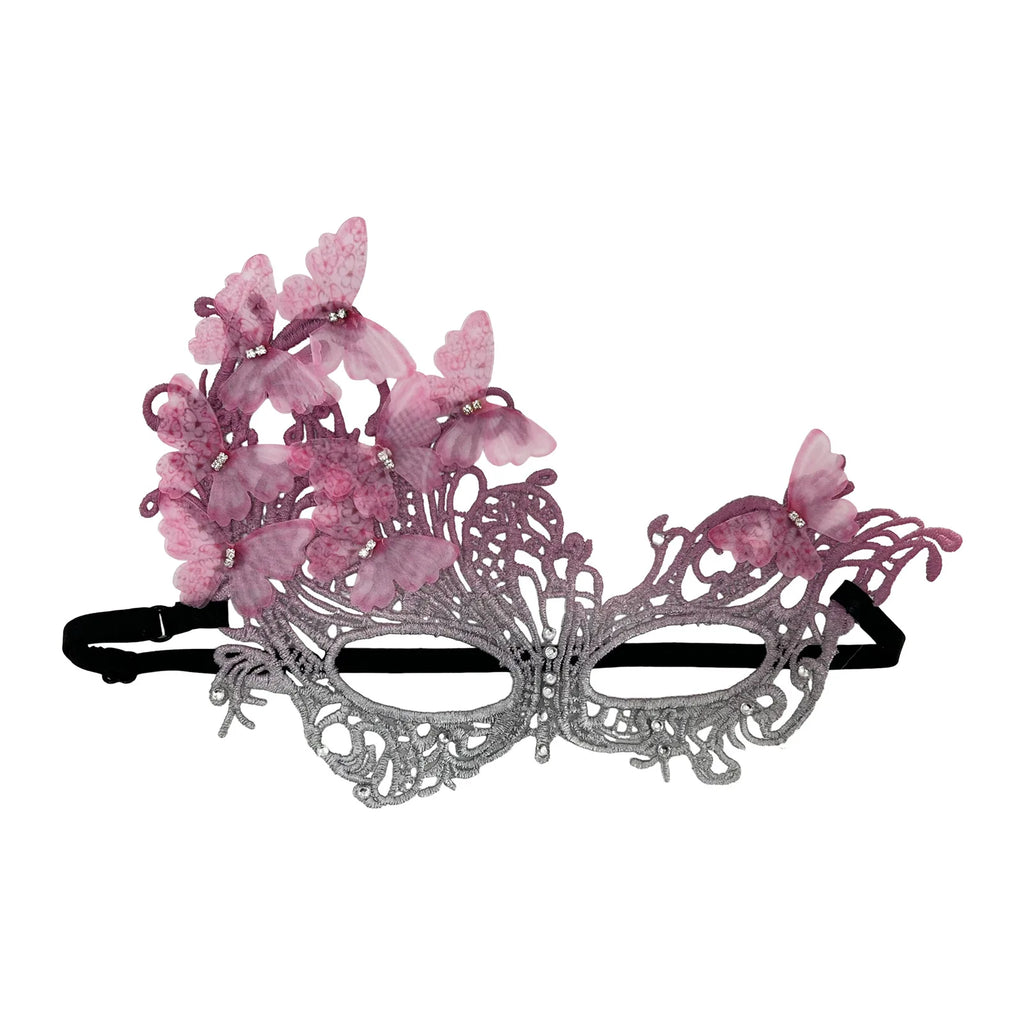 Gradient Butterfly Masquerade Mask Sexy Lace Half Face Mask Luxury Rhinestone Mask for Performance Cosplay Supplies Party Prom Oasis Select Pink