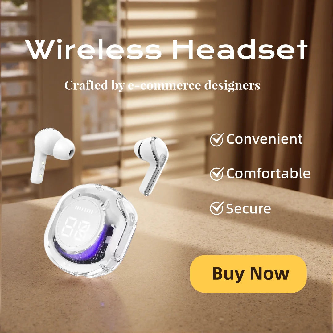 Bluetooth Earphone Wireless Headset with Volume Control Hifi Sound Sport Headphones LED Power Digital Display Oasis Select White