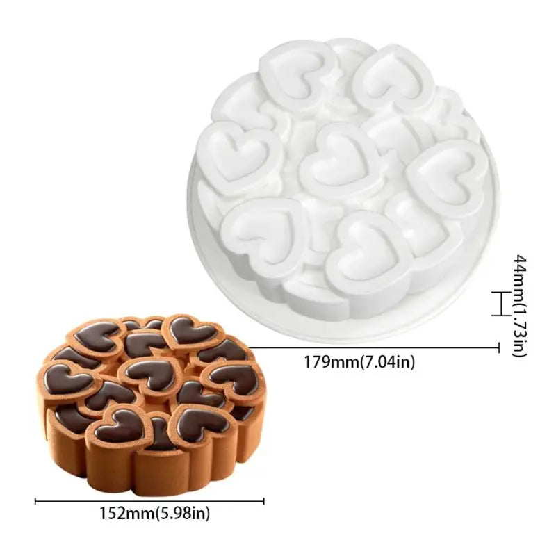 1pc Splicing Heart-Shaped Design Silicone Cake Mold Rose Chocolate Mold Valentine's Day Mousse Cake Mold Dessert Baking Tools Oasis Select A