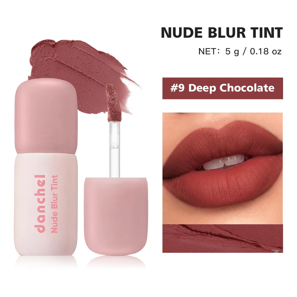 K‑Beauty Nude Blur Tint 15 Light Apricot 2‑in‑1 Lip & Cheek Stain Soft‑Focus Matte Long Lasting Waterproof Korean Lip Makeup Oasis Select 9 Deep Chocolate