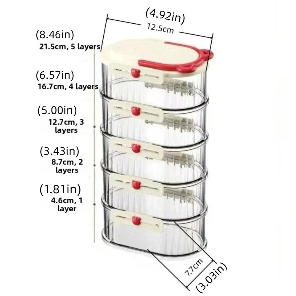 Stackable Spice Storage Box | Moisture-Proof Snap-On Lid