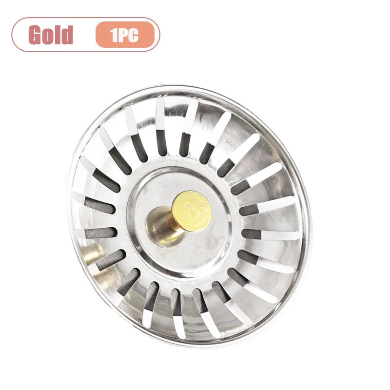 80MM Kitchen Sink Strainer Basket Old Style Drain Cover Replacement Filter Mesh Stopper for Food Waste Sink Accessories Oasis Select Gold-1PC