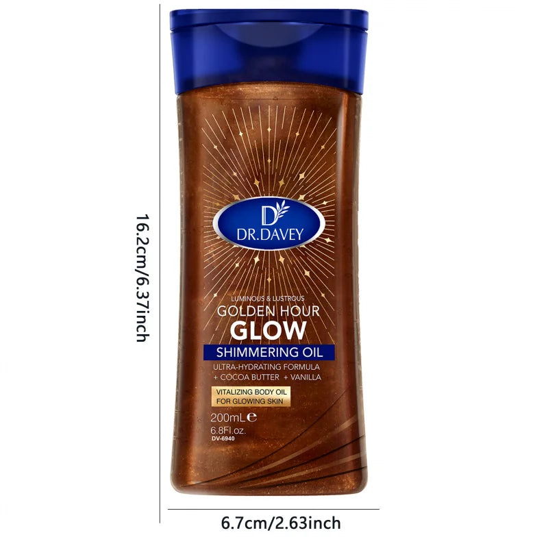 DR.DAVEY 200ml Shimmering Body Oil – Moisturizing Skin Glow