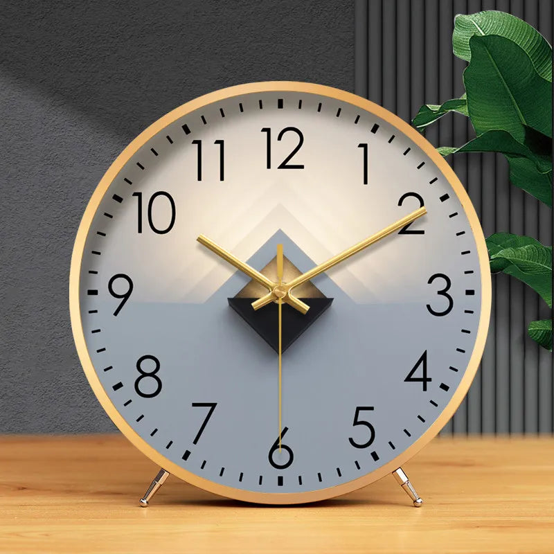 Luxury Desktop Quartz Clock, Creative Modern Table Clock for Home Living Room Decor, Elegant High-end Ornament Timepiece Oasis Select D