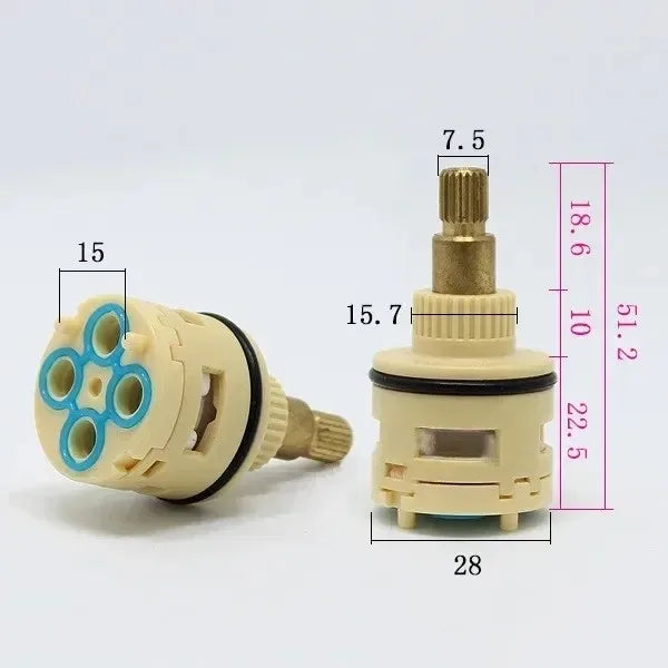 1PC Watersaving Replacement Ceramic Spool Shower Room Faucet Water Mixer Tap Cartridge Replace Valve Kitchen Bathroom Accessory Oasis Select 28mm Dia. 4P