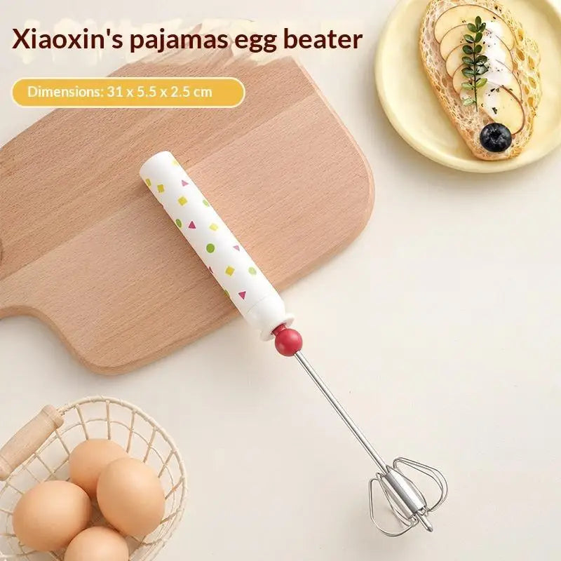 Household Manual Semi-automatic Egg Beater Stainless Steel Durable Cream Whisk for Bakery Pastry Cake Making Home Use Oasis Select B