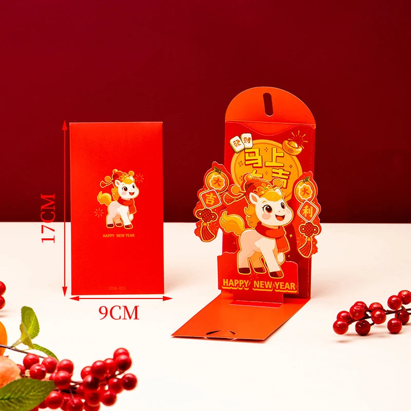 Chinese New Year Red Envelopes Red Pocket Year Of Horse Lucky Money Pockets Spring Festival Gift New Year Eve Hongbao Oasis Select A4