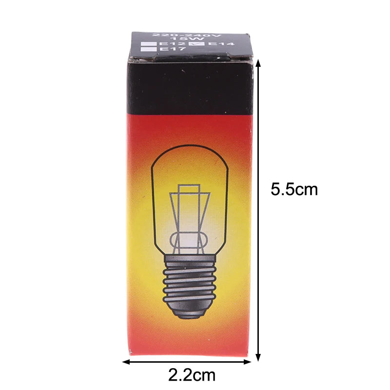 2Pcs E14 15W High Temperature Resistant Refrigerator Bulb Microwave Oven Replacement Light Toaster/Steam Bulb Light Oasis Select 2Pcs