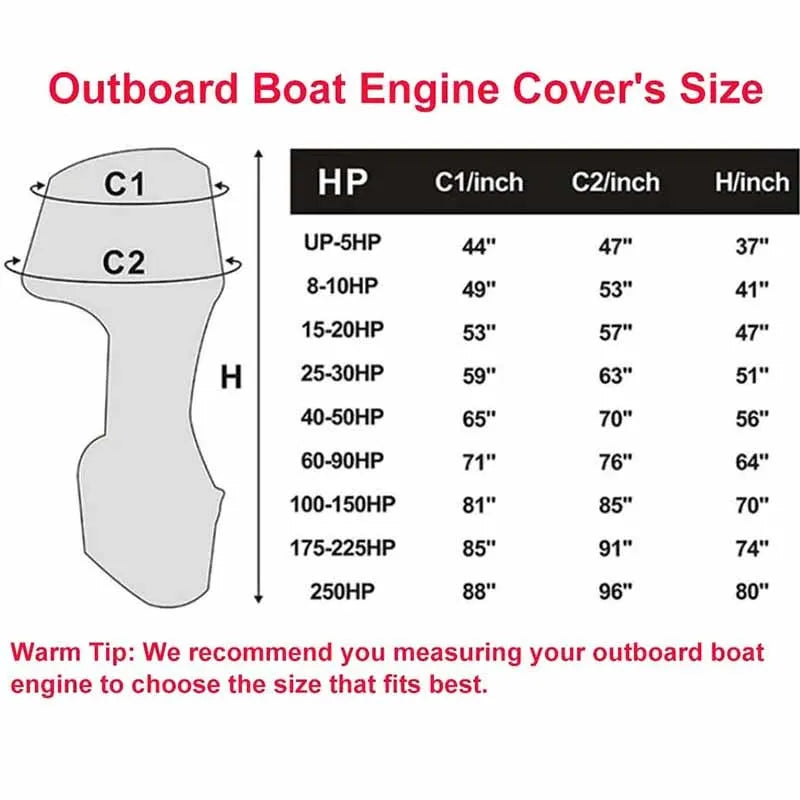 600D Boat Boat Motor Cover Waterproof UV-Proof Full Outboard Motor Cover Fade Crack Resistant Heavy-Duty Engine Protector Canvas Oasis Select