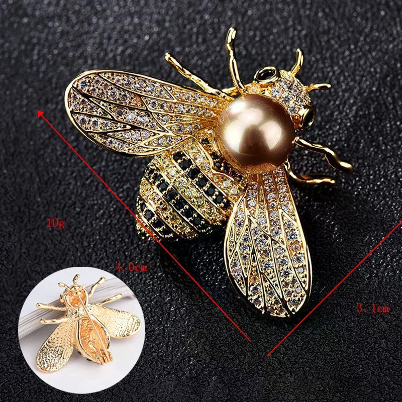 Insect Series Brooch Delicate Little Bee Brooches Crystal Rhinestone Pin Jewelry Oasis Select