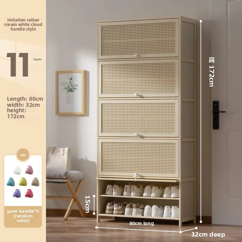 Cabinet household door against the wall large capacity entrance entrance entrance integrated solid wood storage shoe rack Oasis Select Eleven floors 80