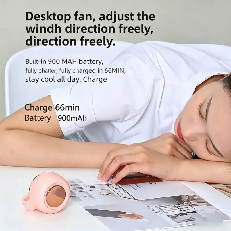 USB Rechargeable Wearable Clip Fan 900mAh Battery Adjustable Wind Portable Outdoor Cooling Fan For Daily Commute Outdoor Oasis Select