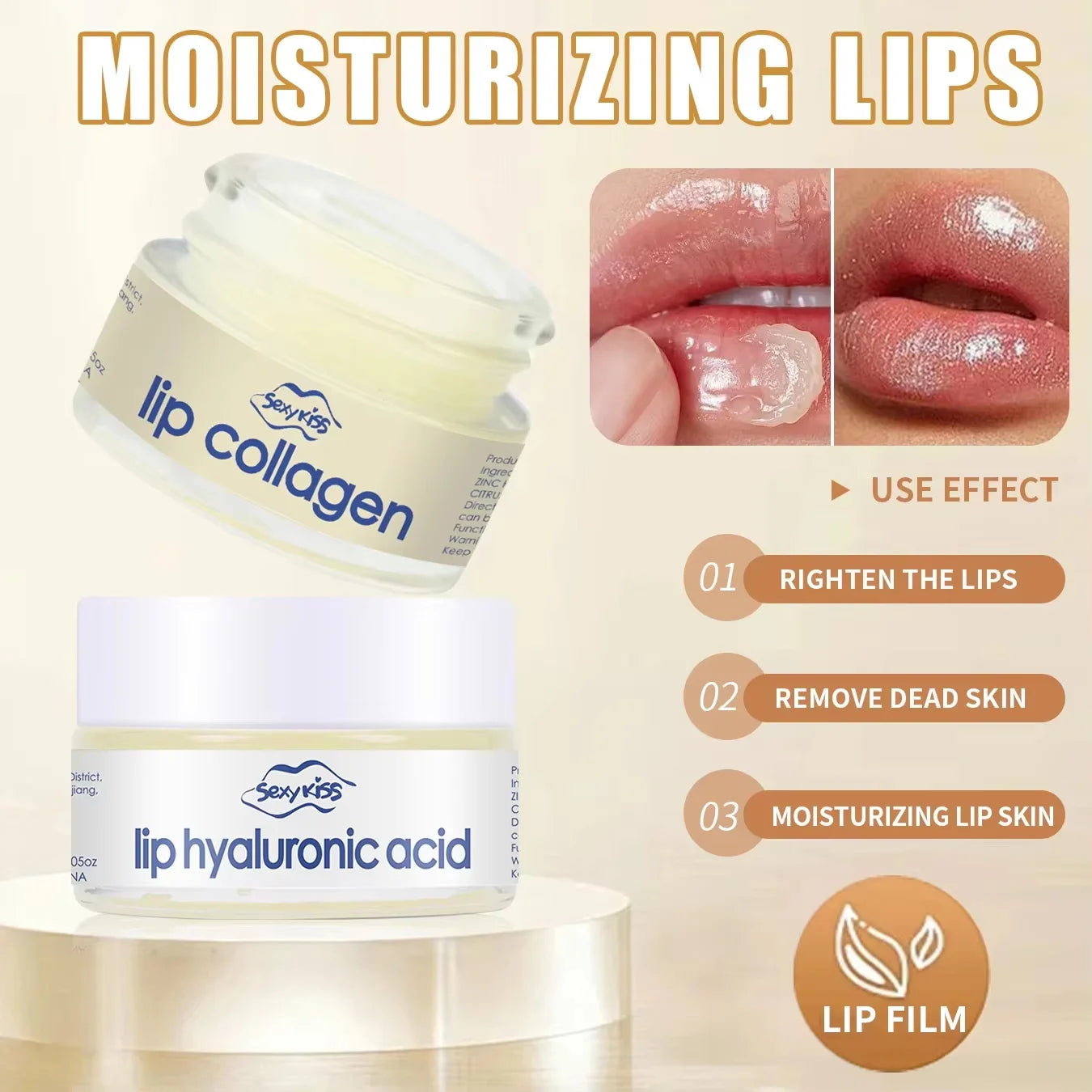 Hyaluronic Acid & Collagen Sleep Lip Mask 20g | Day & Night Sleep Lip Mask Oasis Select