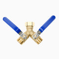Brass Two-way Valve Long Handle Garden Irrigation 3/4 American Anti-corrosion and Anti Rust Interface Hose Splitter Oasis Select Copper oxide color