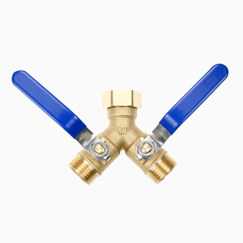 Brass Two-way Valve Long Handle Garden Irrigation 3/4 American Anti-corrosion and Anti Rust Interface Hose Splitter Oasis Select Copper oxide color