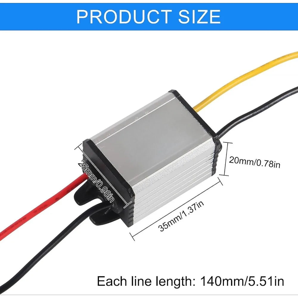 DC 12V To 6V 3A 18W Converter Waterproof High Efficiency Step Down Module Power Supply Adapter For Auto Car Truck Vehicle Boat Oasis Select