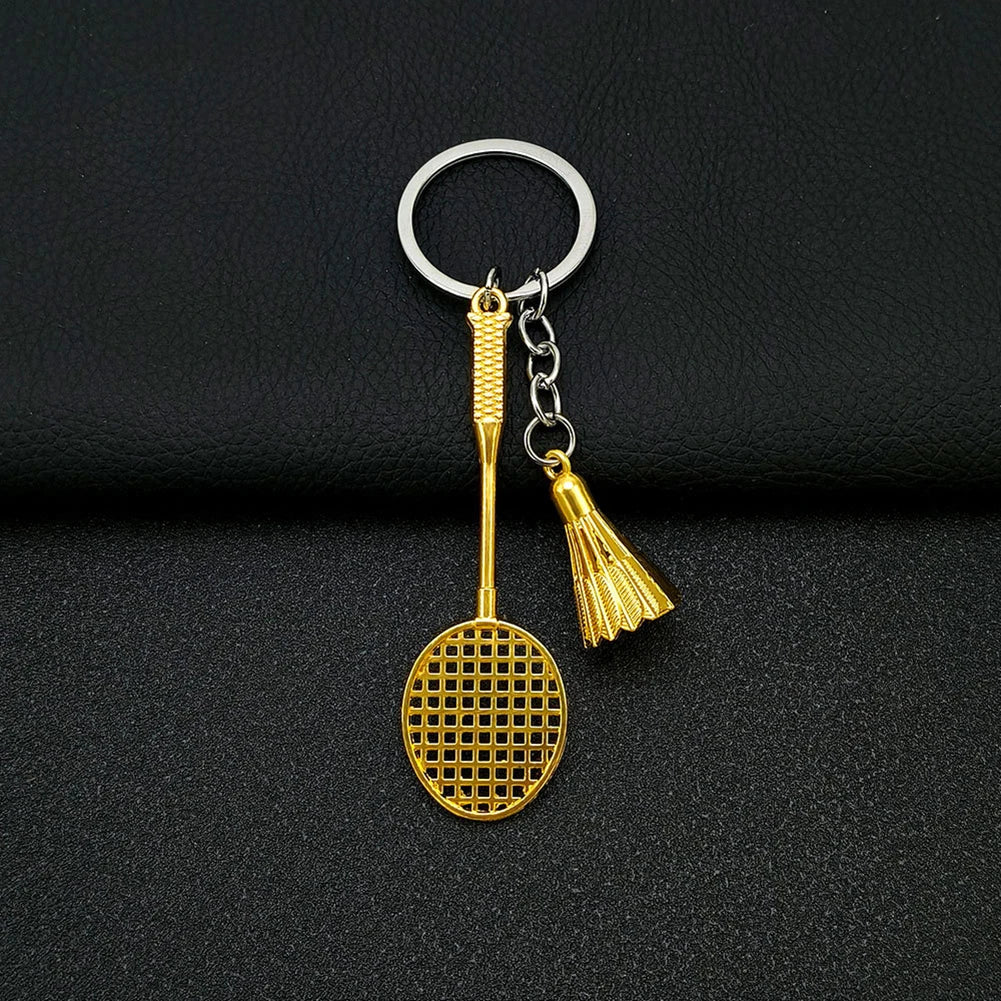 1PC Alloy Badminton Racket Keychain Sports Souvenir Pendant Car Bag Decoration Key Chain Home Decoraction Sport Style Oasis Select 04