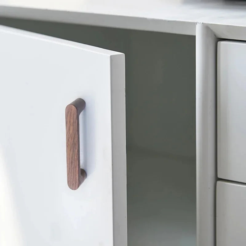 Nordic Wooden Cabinet Handle Cupboard Door Knob and Handle Kitchen Drawer Pulls Wardrobe Door Handles for Furniture Hardware