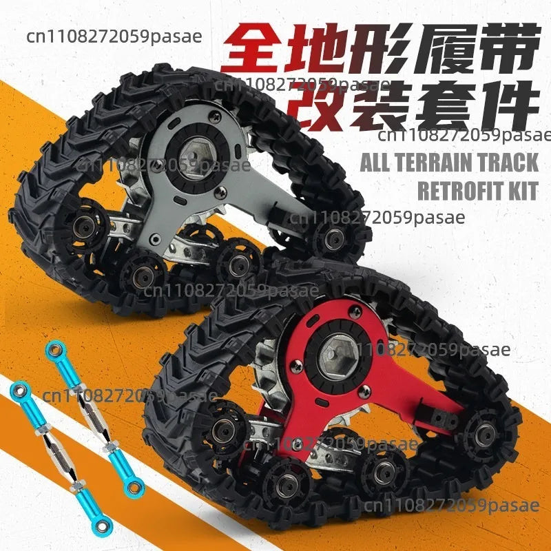 4-Piece Metal Track Wheel Set for RC Crawler | DIY Upgrade