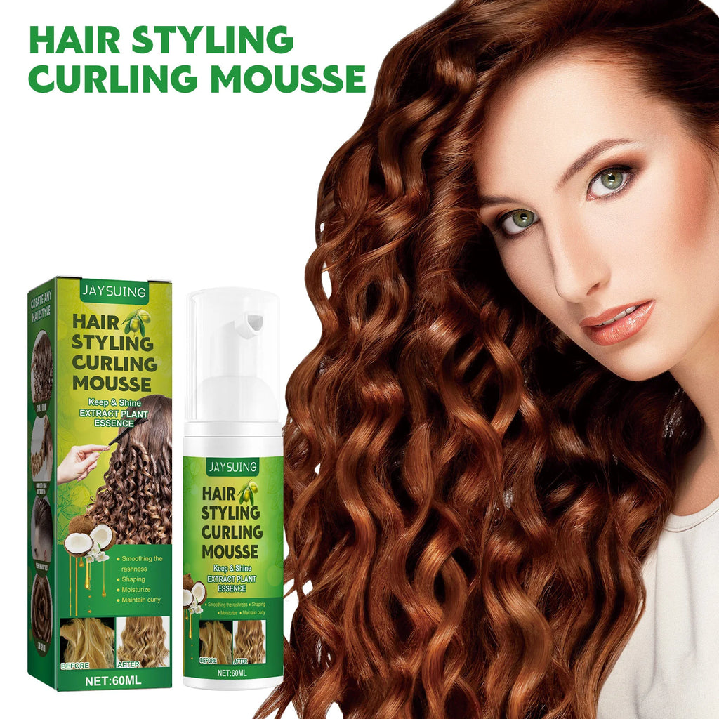 Jaysuing Curly Hair Mousse – Frizz-Free Hold, Shine & Definition Curl Styling Mousse Oasis Select