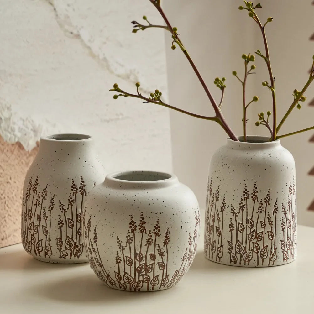 Countryside Style Ceramic Small Vase Lavender Water Nourishing Vase Living Room Table Decoration and Accessories Home Decoration Oasis Select